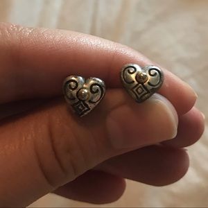Brighton Silver / gold Heart Stud Earrings
